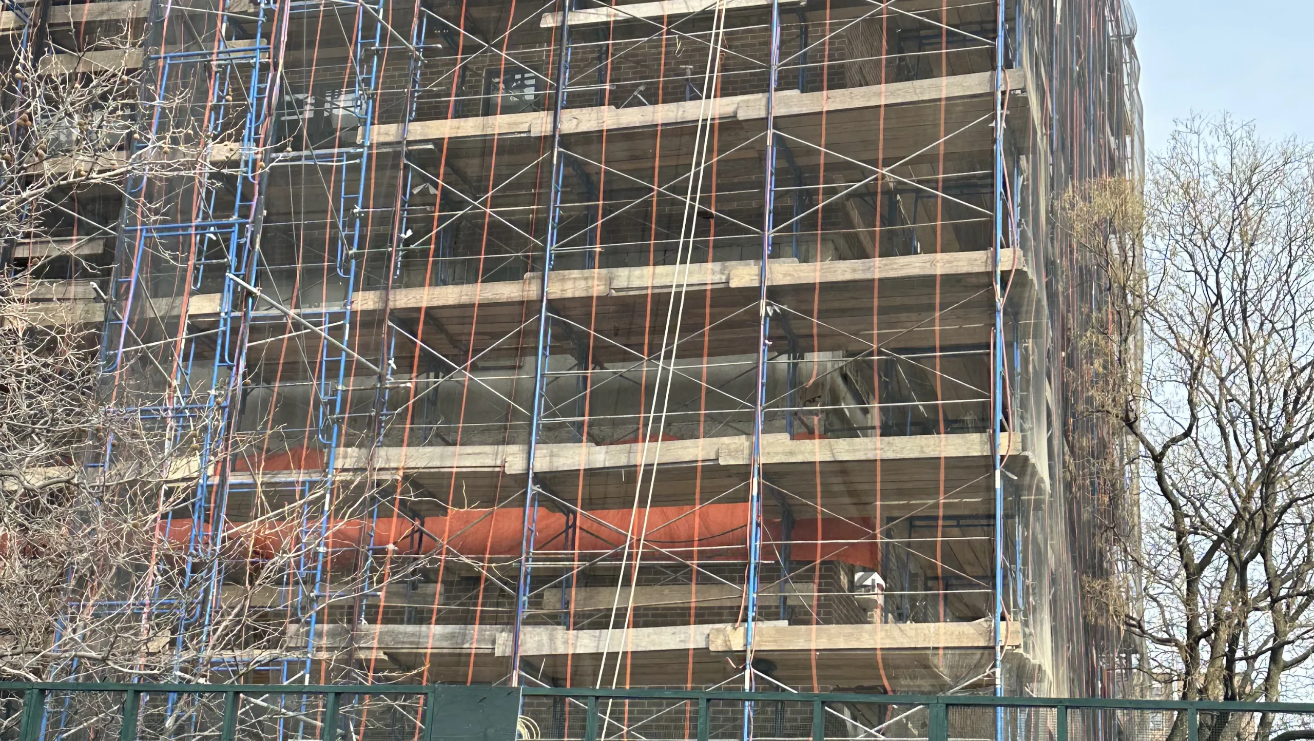 Long Island construction safety and awareness event highlighting scaffolding and sidewalk shed systems for pedestrian protection
